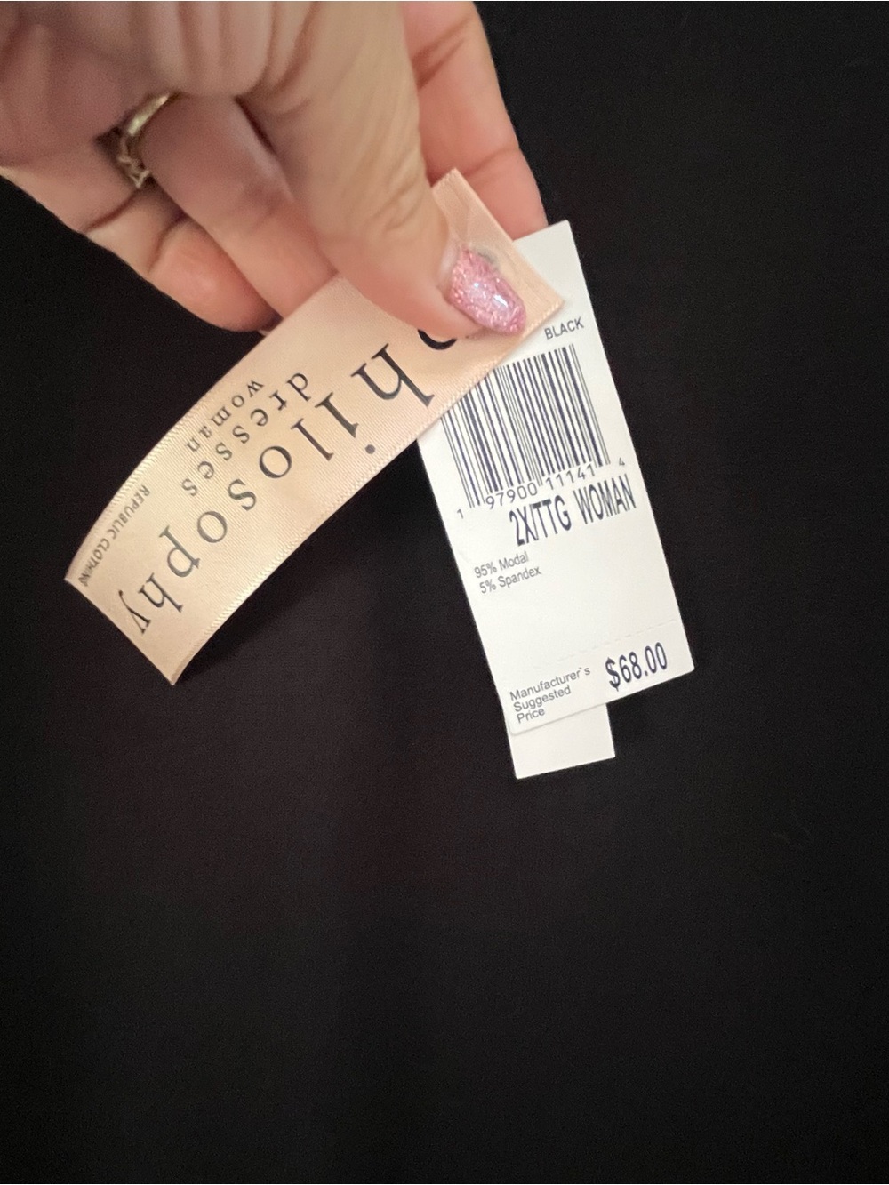 NWT Philosophy Black Short Sleeve Pocket Ultra Soft T-Shirt
Dress SZ 2X - Picture 6 of 10